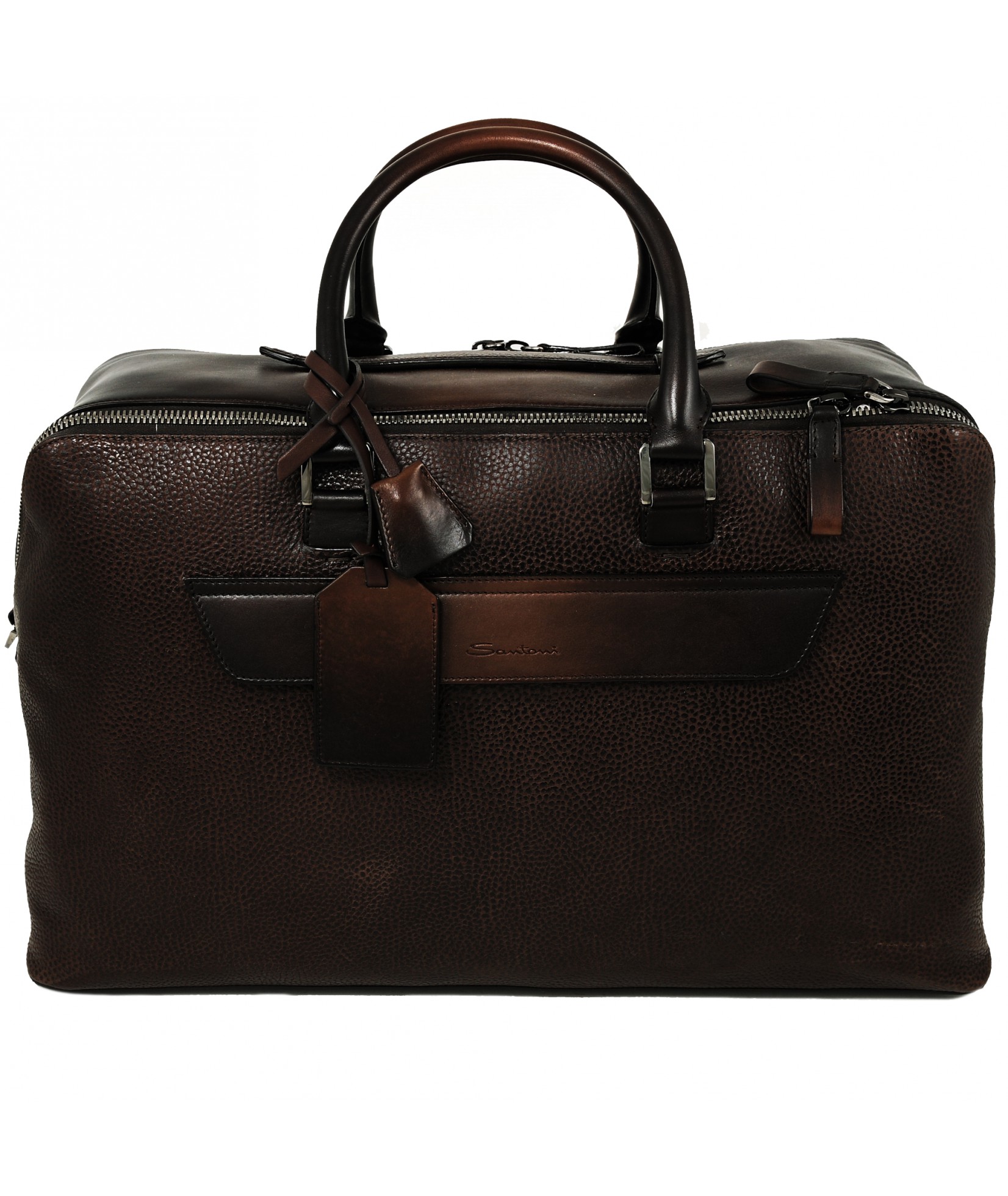  Дорожная сумка Santoni коричневая (31844)